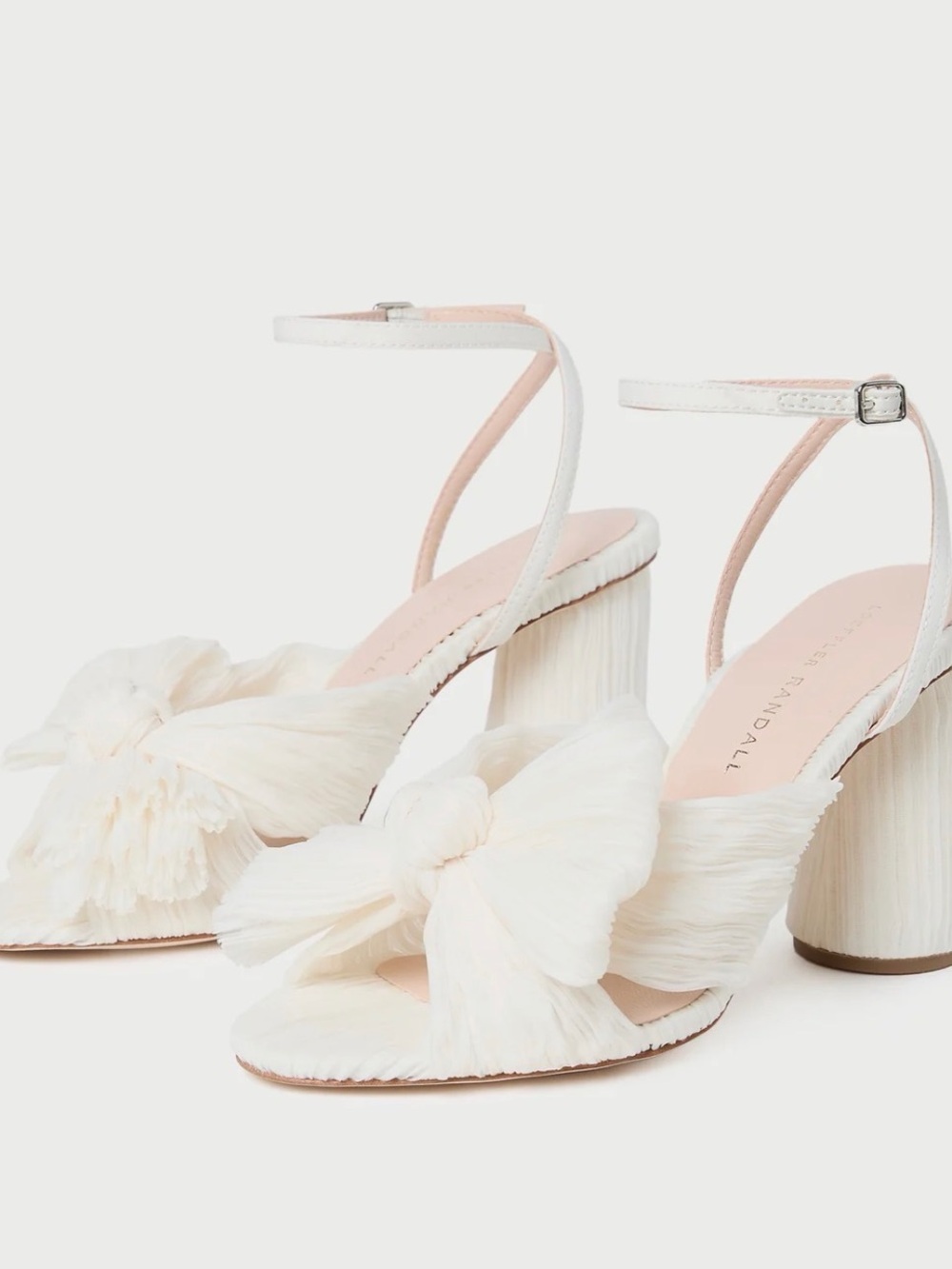 Loeffler Randall Camellia Pearl Pleated Bow Heels